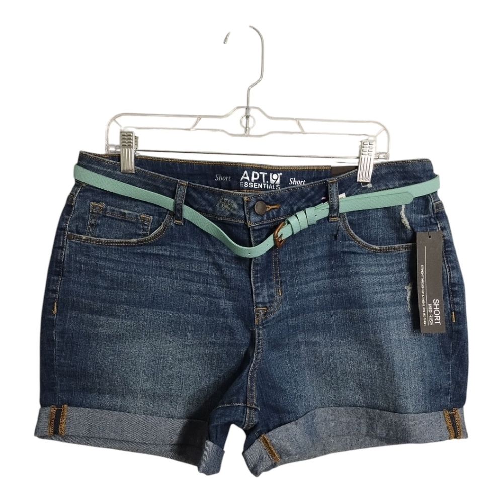 Apt. 9 Rolled Hem Removable Belt Mid-Rise Beach Vacation Resortwear Short 14